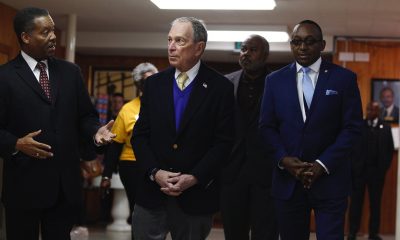 Mike Bloomberg visits the Dexter Avenue King Memorial Baptist Church in Alabama. Originally founded in the holding pen of a slave trader, the church was eventually led by one of our greatest Americans, Dr. Martin Luther King, Jr. (Pictured left to right: Rev. Cromwell Handy, Mike Bloomberg, ASU President Quinton Ross and Bloomberg Campaign co-chair, Bobby Singleton / Source: Facebook.com/mikebloomberg)
