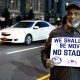 Philadelphia, PA, USA - March 6, 2018: Community members, activists and students protest the then proposed $130 million, 30,000-seat stadium on Temple University's campus in North Philadelphia, Pennsylvania. (Photo: iStockphoto / NNPA)