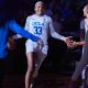 UCLA forward Lauryn Miller (33) runs onto the court after being announced at the Pac-12 Women’s Semifinals (Omer Khan/tgsportstv1)