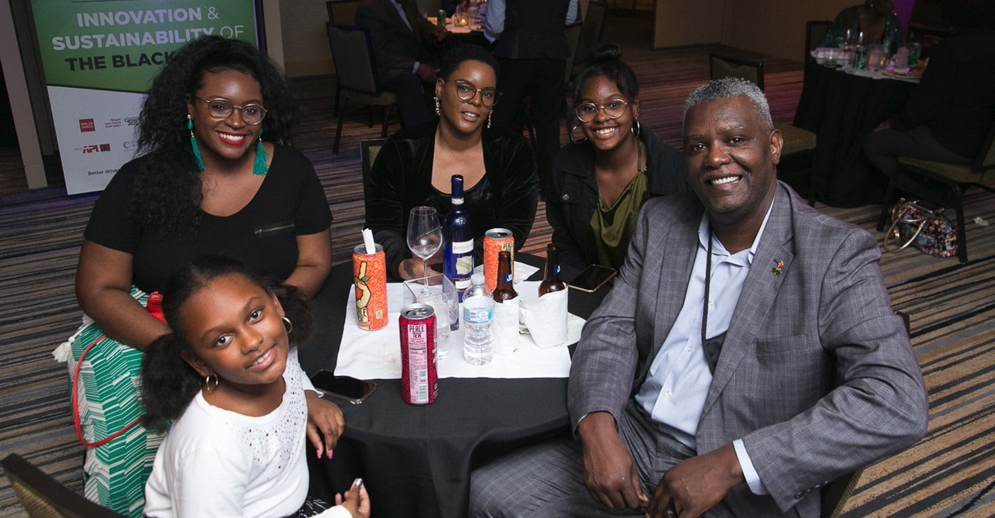 NNPA Senor Correspondent Stacy Brown, wife Shenay (third from left) and family.