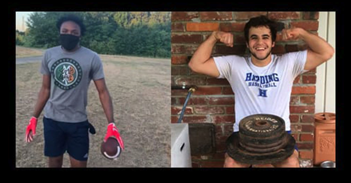 Robert Johnson (left) and Kendall Guess are working out in their own ways amid the challenge of pandemic restrictions. (Courtesy photos)