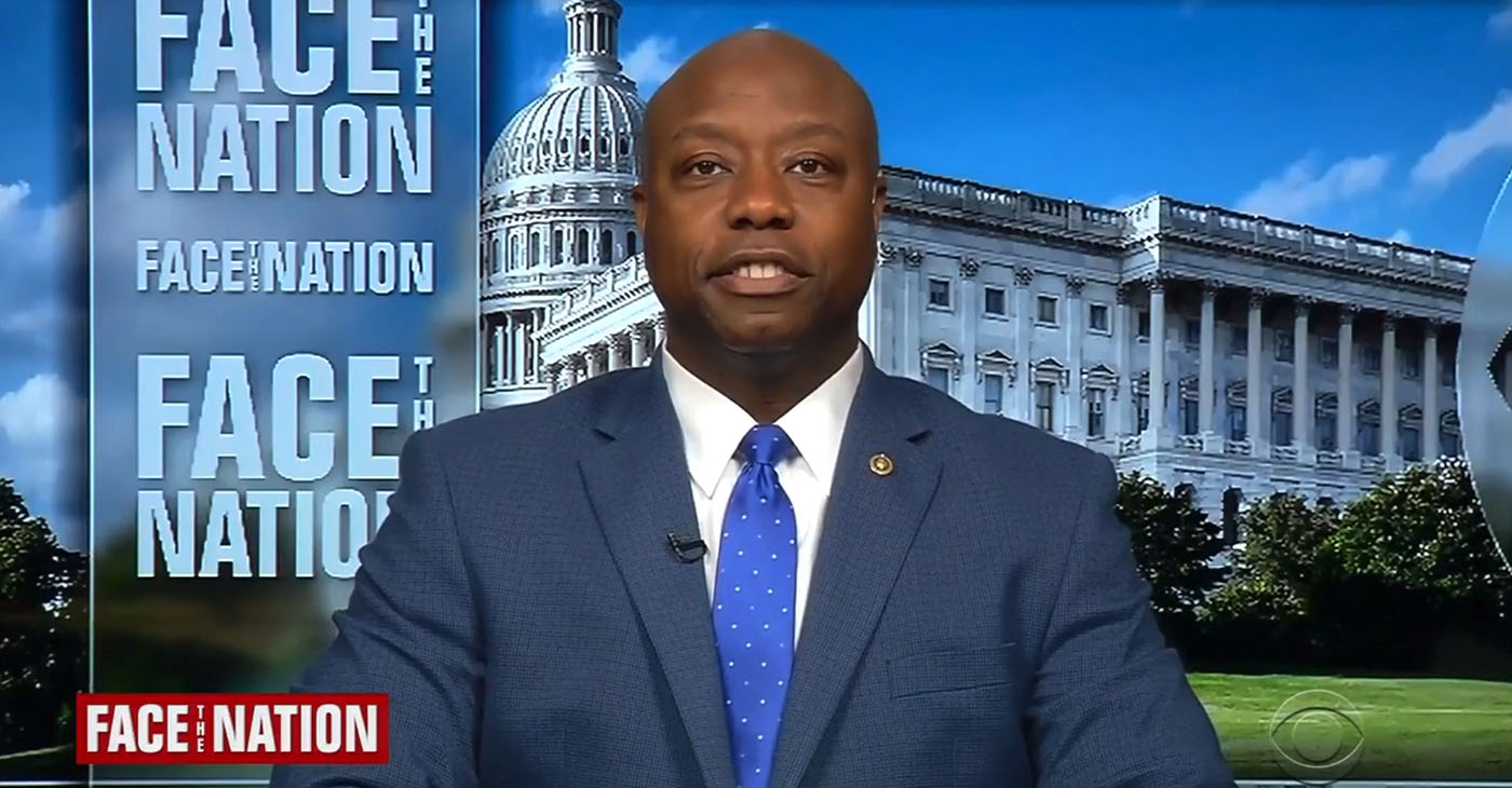“He should take it down — there isn’t much to be said,” Sen. Scott said during a June 28 interview on “Face the Nation.” Later, on CNN, he called the tweet “indefensible” and said it should be taken down. (Photo: CBS Face the Nation [screen capture])