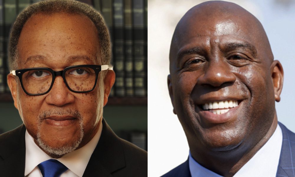 Dr. Benjamin F. Chavis, Jr., President and CEO of the National Newspaper Publishers Association (NNPA) and Earvin “Magic” Johnson, majority owner of EquiTrust, the nation’s largest minority-owned insurance company.