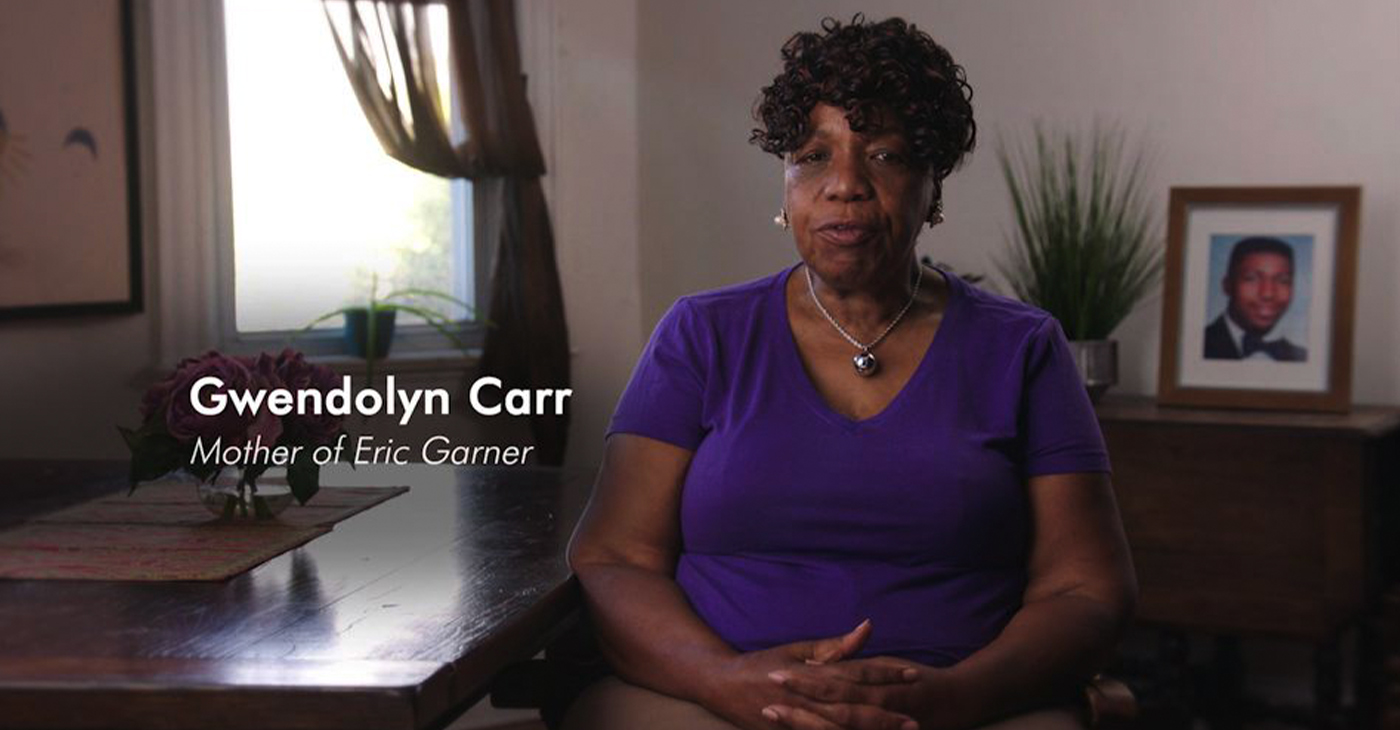 Gwen Carr, the mother of Eric Garner, who was killed by a police officer in Staten Island, New York.