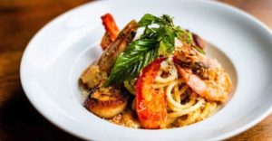In celebration of Atlanta Black Restaurant Week, try out this seafood bucatini at Twisted Soul Cookhouse and Pours. (Courtesy / Black Restaurant Week)