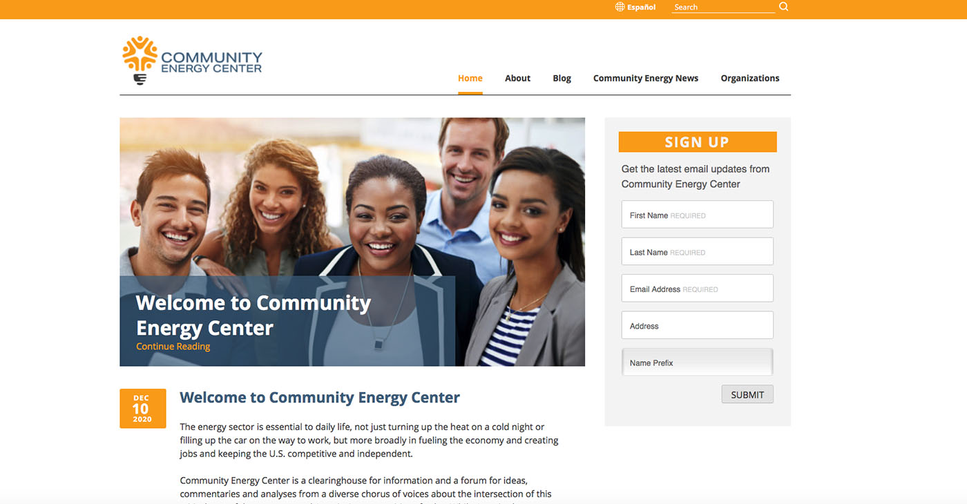 The new website – www.CommunityEnergyCenter.org – welcomes perspectives from commentators and journalists from publications in diverse communities to promote a deeper understanding of how energy and economic matters play a role in daily life.