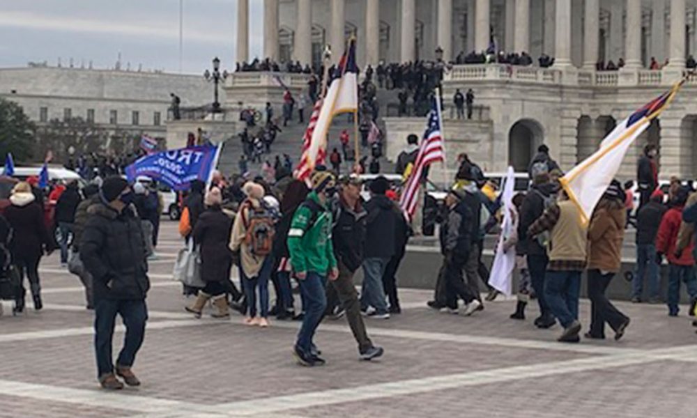 Trump supporters gather outside the Capitol on Jan. 6 as Congress prepares to affirm President-elect Joe Biden's victory. (Hamil R. Harris/The Washington Informer)