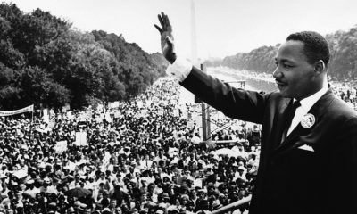 This Aug. 28, 1963, file photo shows Dr. Martin Luther King Jr. acknowledging the crowd at the Lincoln Memorial for his “I Have a Dream” speech during the March on Washington.