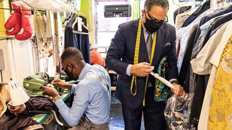 Eddie Lofton is keeping his multigenerational family tailoring business afloat during COVID-19 with help from Wells Fargo.