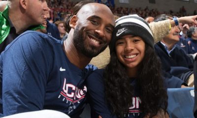Kobe Bryant with daughetr Gianna Bryant (Photo: Twitter/ UConn Women’s Hoops)