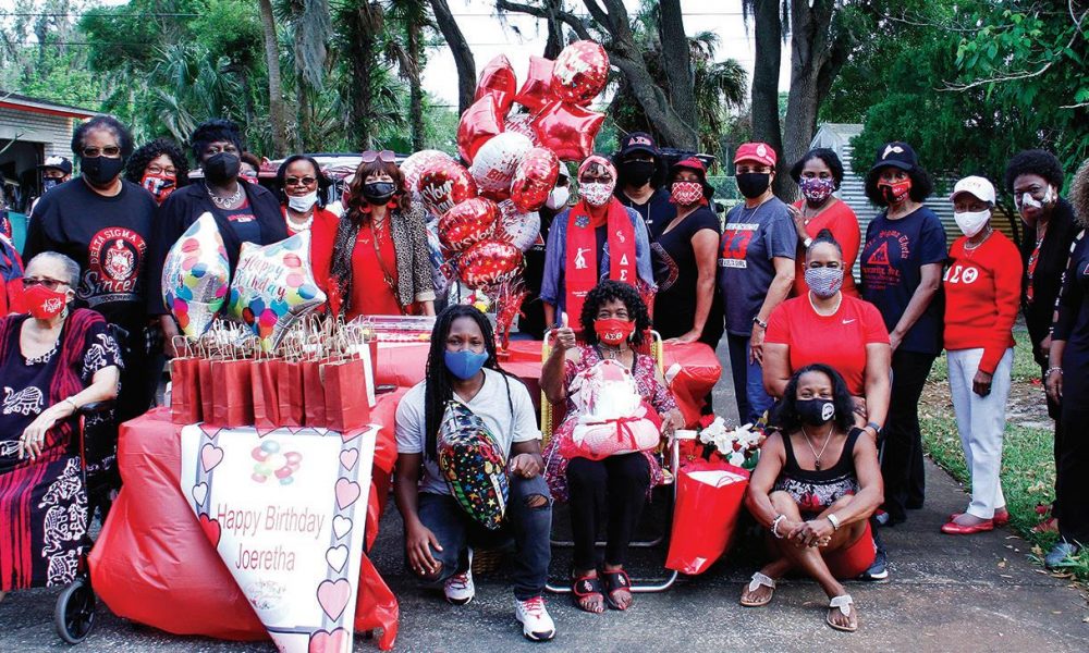 Joeretha Hayes (seated in the center) is shown on March 29 with her sorors of the Daytona Beach Alumnae Chapter of Delta Sigma Theta Sorority, Inc. (Photo: DUANE C. FERNANDEZ SR./HARDNOTTSPHOTOGRAPHY.COM)