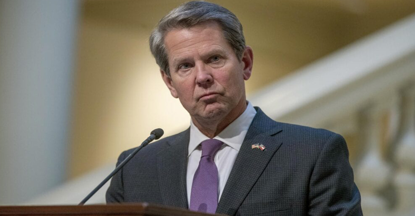 FILE – In this March 16, 2021, file photo, Georgia Gov. Brian Kemp speaks during a news conference at the Georgia State Capitol, in Atlanta. (Alyssa Pointer/Atlanta Journal-Constitution via AP, File)