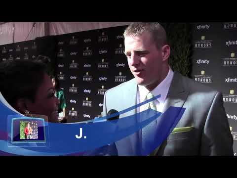 JJ Watt interview during Super Bowl 47 in Houston, Texas.