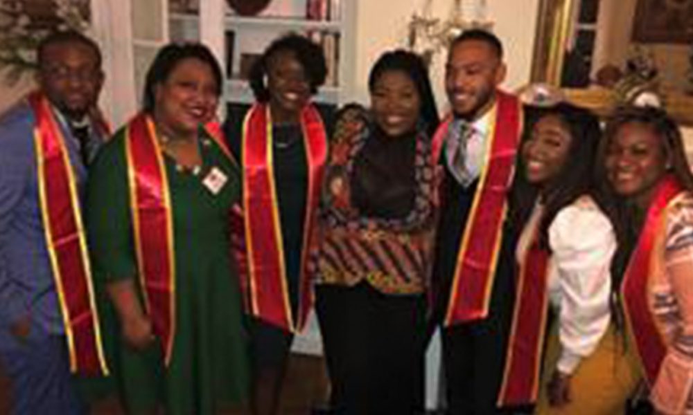 Pictured above (left to right): Kyle West, Grambling State University; Nina Jones, Kentucky State University; Anyiah Chambers, Kentucky State University; Dayna Kent, United Negro College Fund; Malik Singleton, Harris-Stowe State University; Deja Mayfield, North Carolina A&T State University; Brionna Greer, Kentucky State University