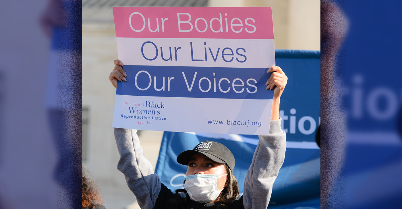 Abortion rights rally at the Supreme Court, Jackson Women's Health v. Dobbs. Photo credit: Shala W. Graham