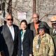 (l-r) Brenda Mallory, CEQ chair, Rep. Bennie Thompson, DOI Secretary Deb Haaland, Rev. & Mrs. Wheeler Parker Jr. and Cassius Cash, NPS deputy regional director. Their first tour stop was at the now dilapidated Bryant’s Grocery in Greenwood, MS Photos by Kevin Bradley