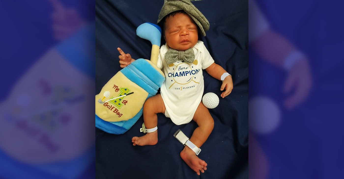 All babies born in local hospitals during THE PLAYERS (March 7-13) will receive a special bodysuit, “Born a Champion,” along with a birthday card containing the ABCs of safe sleep practices.