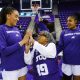 Dr. Opal Lee greets players from the Texas Christian University (TSU) women's basketball team.