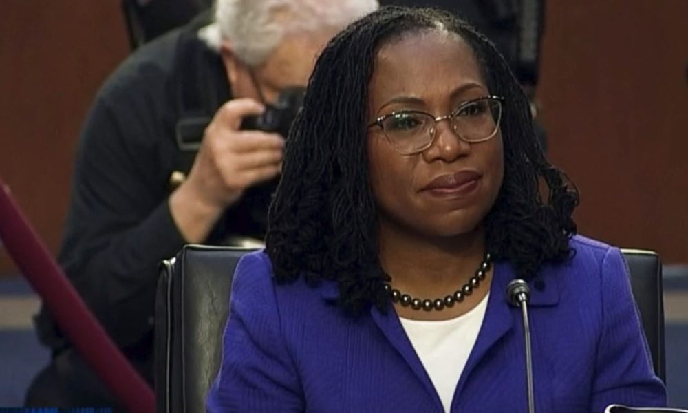 As Judge Ketanji Brown Jackson’s confirmation hearings to be an Associate Justice on the U.S. Supreme Court moved forward, it was clear that Republicans would attempt to brand the Judge as soft on crime. (Photo: United States Supreme Court nominee Ketanji Brown Jackson at the United States Senate on 21 March 2022 / C-SPAN)