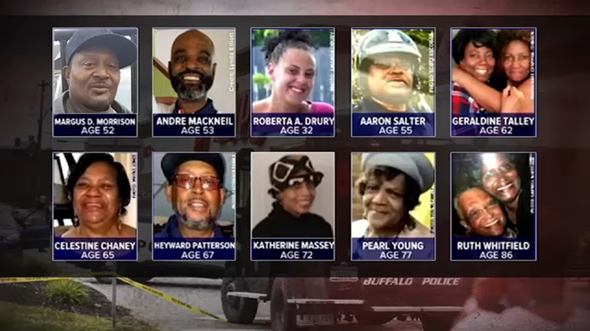 Ten Black people were murdered by a White man who hated Black people.