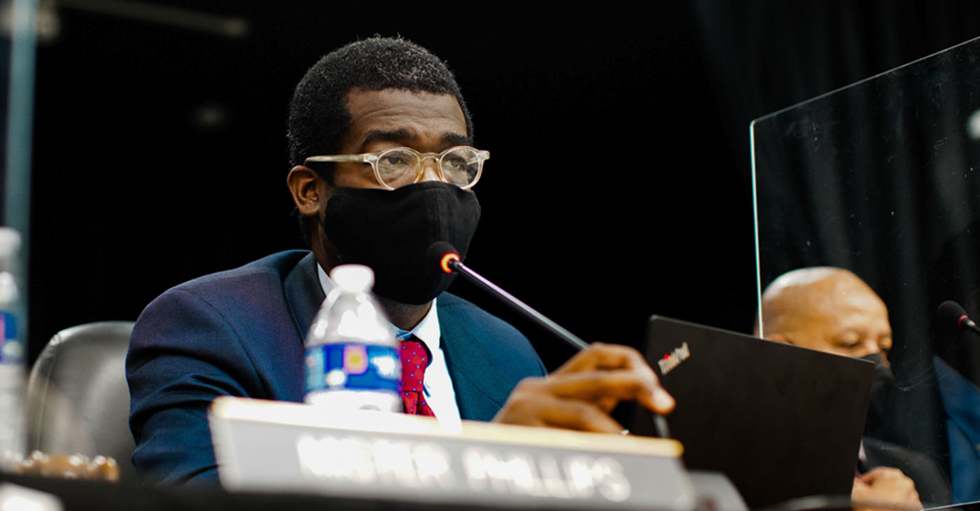 Mister Phillips, a West Contra Costa School Board member, ran unopposed in the last election. Photo by Buddy Terry.