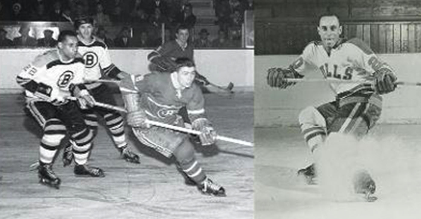 Willie O’Ree on the ice in mid-career.