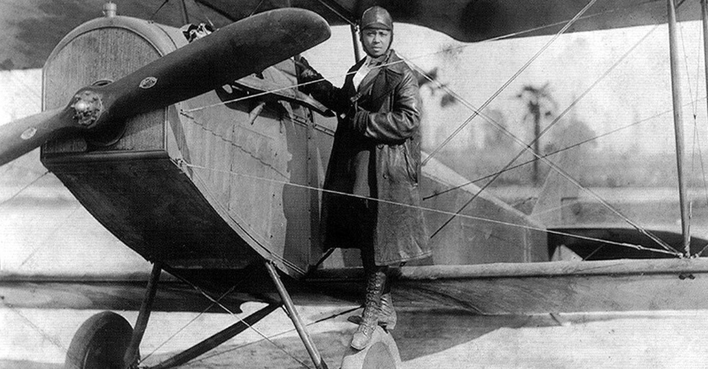 Coleman earned a pilot’s license in 1921 and performed the first public flight by a Black woman in 1922. (Photo: Wikimedia Commons)