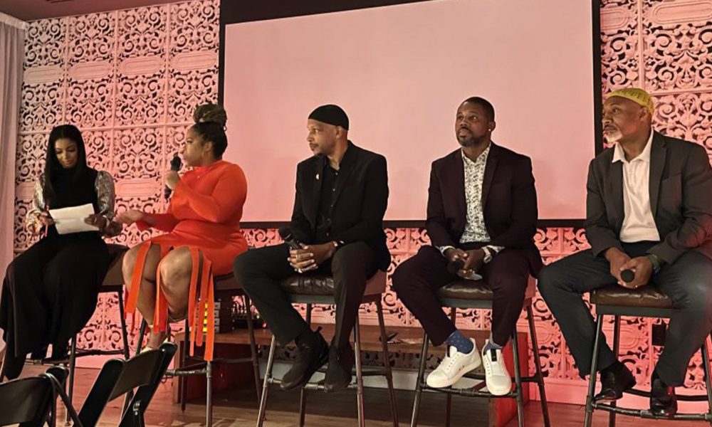 [Left to Right] Arian Simone, Paulana Lamonier, Dr. Khalid el-Hakim, Demetrius D. Harris, and Stanley Yorker (Photo credit: C. Alexandra for rolling out)
