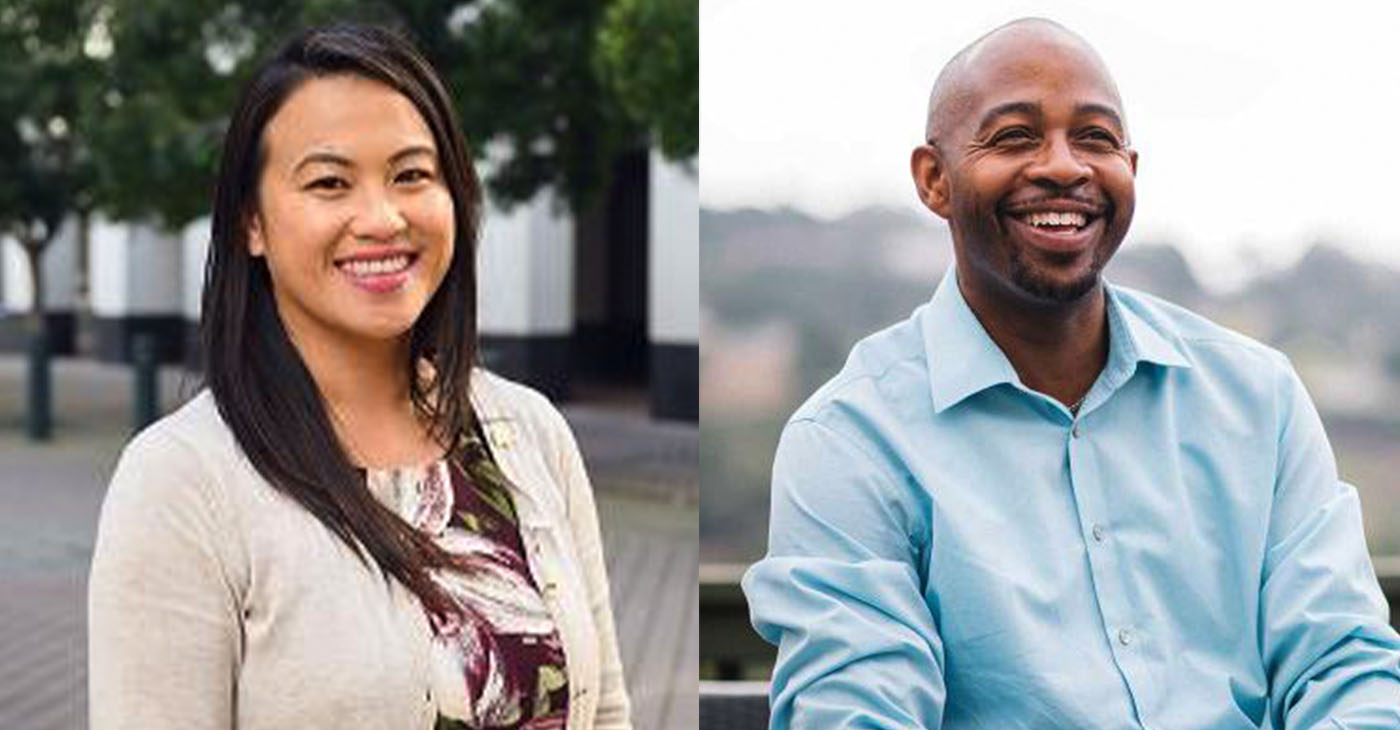 With thousands of votes remaining to be counted, Councilmember Loren Taylor (right) is ahead of Councilmember Sheng Thao in what has shaped up as a two-candidate race for mayor of Oakland.