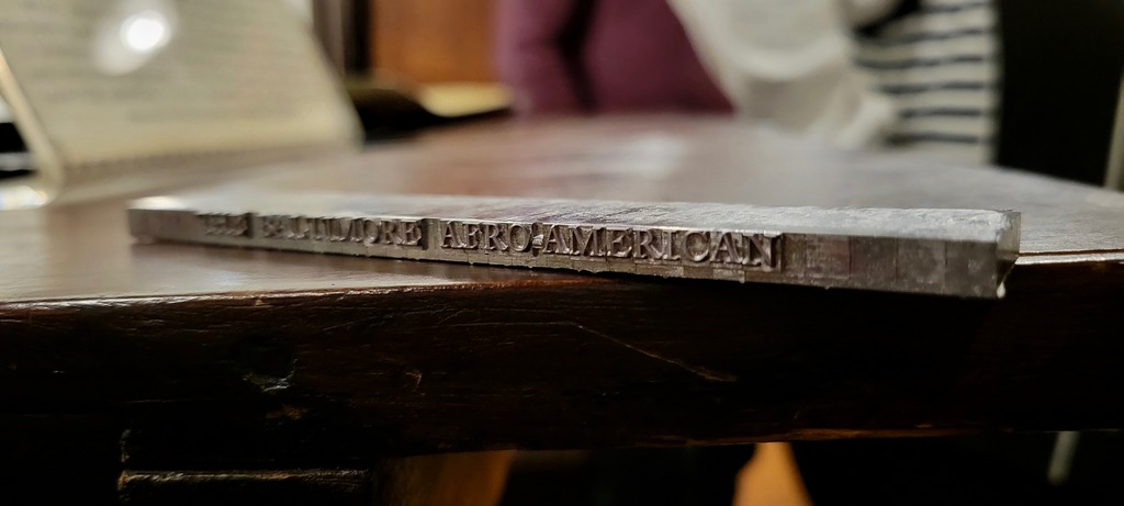 The AFRO American Newspapers is part of a permanent exhibit at the Baltimore Museum of Industry. Visitors can see how the newspaper was put together from start to finish with the process of “hot type,” a method that involved molding each letter printed on the page from molten metal. (Photo by Alexis Taylor)