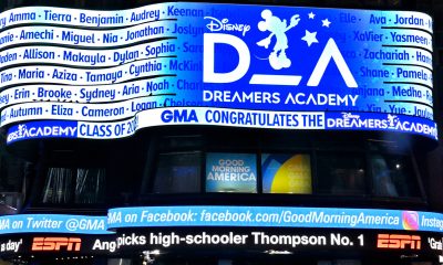 The names of the 100 high school students selected for this year’s Disney Dreamers Academy at Walt Disney World Resort appear on a billboard in Times Square in New York City. The 2023 class was announced today when one student was surprised with the news on national TV at her New Jersey school. Disney Dreamers Academy in late March is a mentoring program hosted annually by Walt Disney World Resort that fosters the dreams of Black students and teens from underrepresented communities. (ABC/Jeff Neria)