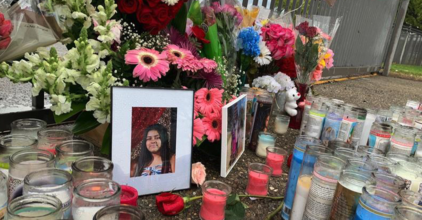 Alicia "Lala" Reynaga is remembered on Tuesday, April 19, 2022. The 15-year-old was killed at Stagg High School. (Victoria Franco via Bay City News)