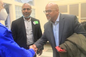 Eric McDowell, right, the chairperson for San Francisco's African American Reparations Advisory Committee (AARAC), said the committee presented 111 recommendations of reparations to the city’s Board of Supervisors. CBM photo by Antonio Ray Harvey. December 2022.