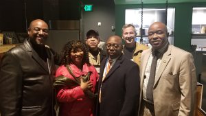 Pastor Raymond Lankford, Oakland Private Industry Council, Alameda County District Attorney Pamela Price, Oakland Public Works Director Harold Duffey, Chief Assistant DA Royl L. Roberts, Pastor John Huddle, Chief Assistant DA Otis Bruce, Jr. Photo by Carla Thomas. 