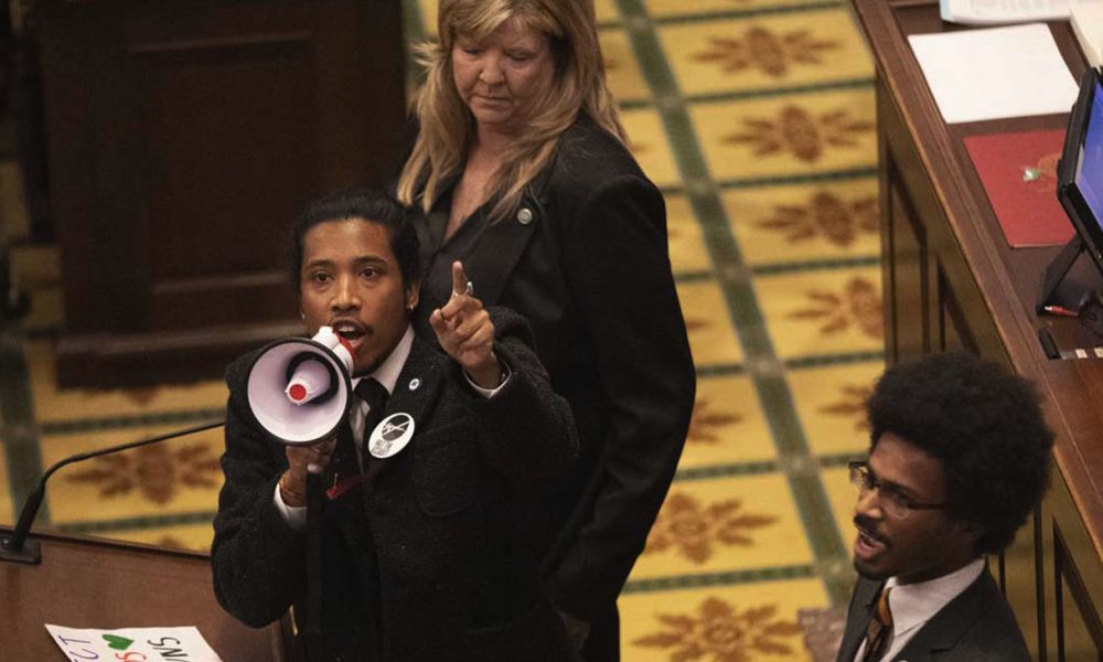 Tennessee State Representatives Justin Jones, Justin Pearson and Gloria Johnson call or gun reform in wake of Nashville school shooting