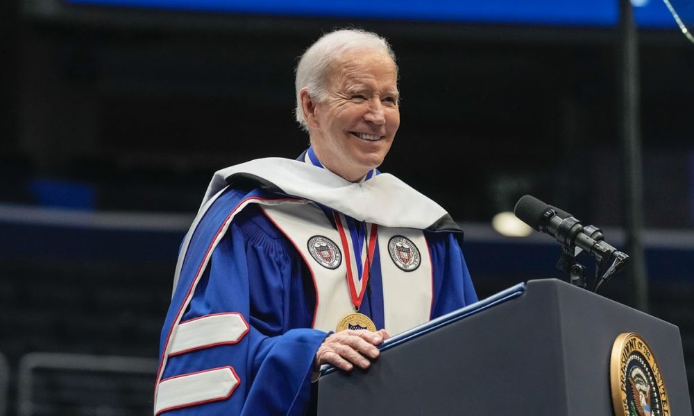 “President Joe Biden delivers the commencement address for the 2023 Howard University graduating class.