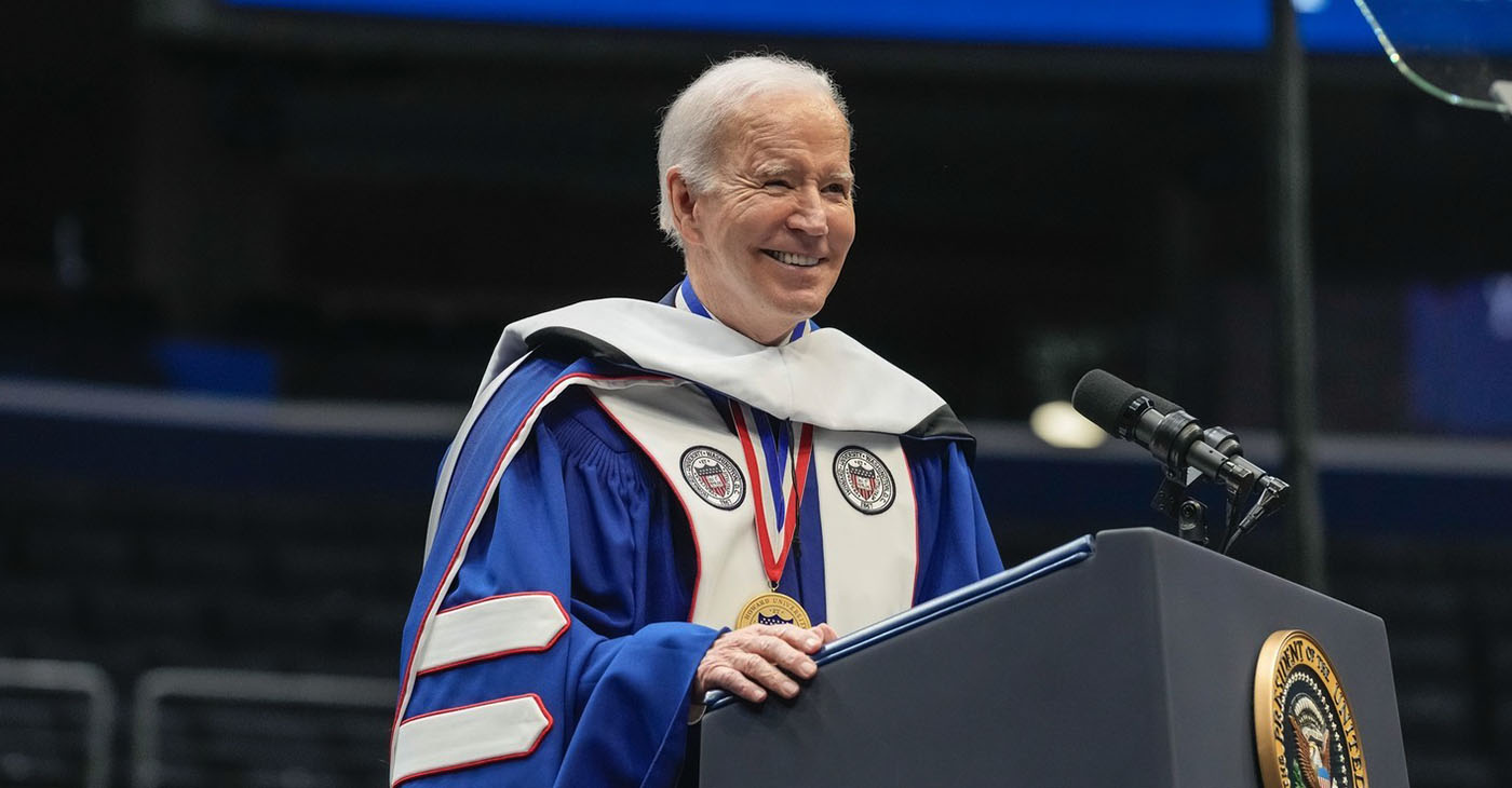 “President Joe Biden delivers the commencement address for the 2023 Howard University graduating class.