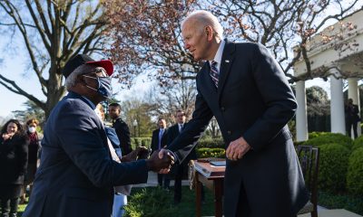 President Joe Biden greets guests after the signing of H.R. 55, the “Emmett Till Antilynching Act”, Tuesday, March 29, 2022, in the White House Rose Garden. (Official White House Photo by Erin Scott)