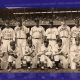 East Team, 1948 Negro league East–West All-Star Game, Comiskey Park, Chicago, Illinois. Back row: Lester Lockett, Monte Irvin, Rufus Lewis, Henry Miller, Luke Easter, Robert Griffith, Pat Scantlebury, Wilmer Fields, Bill Cash, Vic Harris and manager Jose Fernandez. Front row: Buck Leonard, Bob Harvey, Marvin Barker, Frank Austin, Pee Wee Buts, Minnie Minoso, Luis Marquez, Louis Louden, Bob Romby, Junior Gilliam.