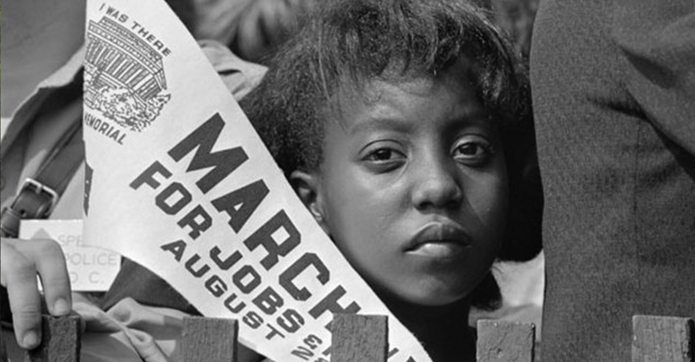 Demonstrator at the 1963 March on Washington for Jobs and Freedom. Photo: National Archives and Records Administration.