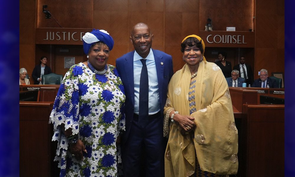 : Dr. Luck (DAF), Mayor Sylvester Turner, and Ambassador Bennett (DAF)