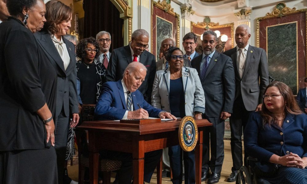 On the 82nd anniversary of Emmett Till’s birth, President Joe Biden signed a proclamation to establish the Emmett Till and Mamie Till-Mobley National Monument in Illinois and Mississippi. (Photo: @whitehouse on Instagram)