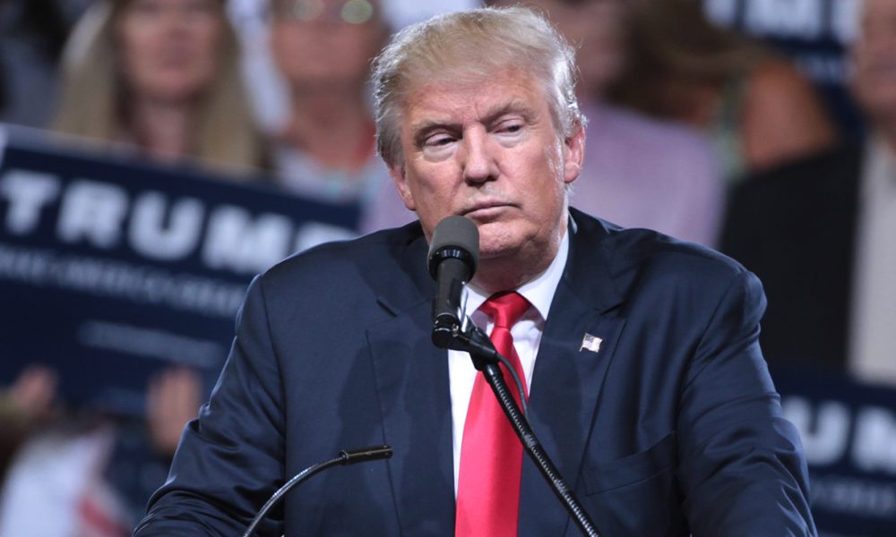 Donald Trump speaking with supporters at a campaign rally at Veterans Memorial Coliseum at the Arizona State Fairgrounds in Phoenix, Arizona. Photo: George Skidmore / Wikimedia Commons