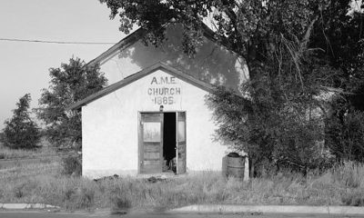 Historical image of the Nicodemus African Methodist Episcopal Church; a vernacular form similar to those seen in Randolph. Image courtesy of the Library of Congress, 1933. Photo number HABS KANS, 33-NICO, I-1.