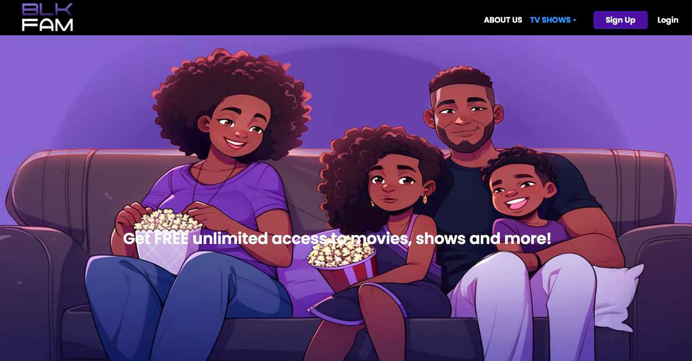 Homepage of BlkFamtv.com