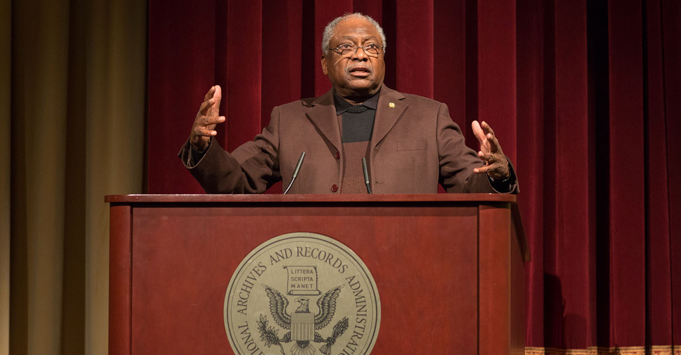 Blessed Experiences: Genuinely Southern, Proudly Black; South Carolina Congressman James E. Clyburn discusses his book Blessed Experiences. Feb. 10, 2015. (Photo: National Archives)