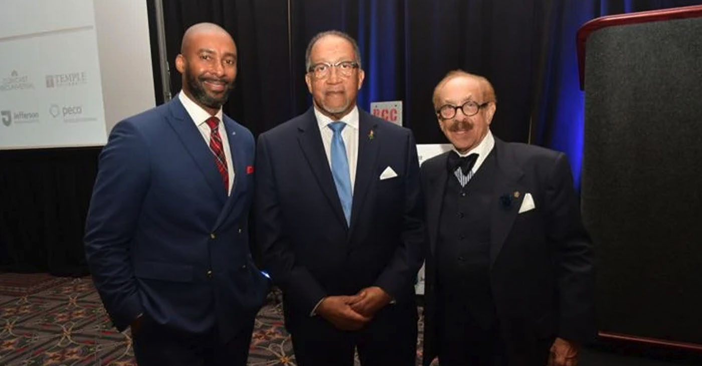 From left at Thursday’s event are NBC10 anchor Fred Shropshire, keynote speaker Ben Chavis and Robert W. Bogle, president and CEO of The Philadelphia Tribune.