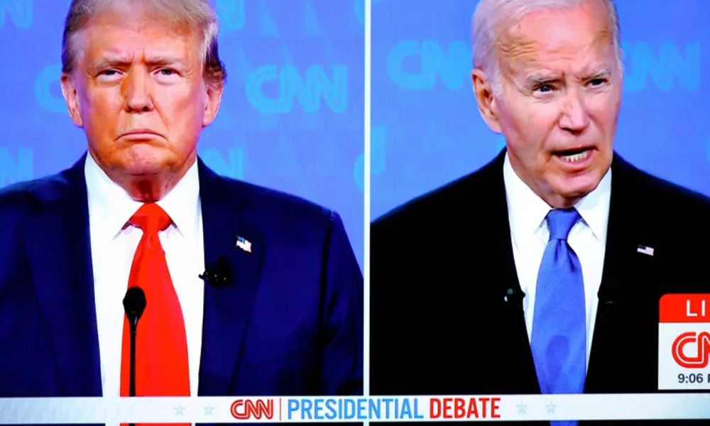 Former President Donald Trump and President Joe Biden during the first presidential debate of 2024, hosted by CNN.