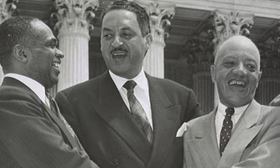 George Edward Chalmer Hayes, Thurgood Marshall, and James Nabrit Jr. in 1954 winning the Brown vs. Board of Education case, 1954. Photo: New York World-Telegram & Sun Collection at LOC.