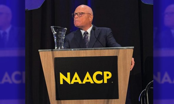 American Federation of State, County and Municipal Employees (AFSCME) President Lee Saunders delivers a speech on the importance of civic activism